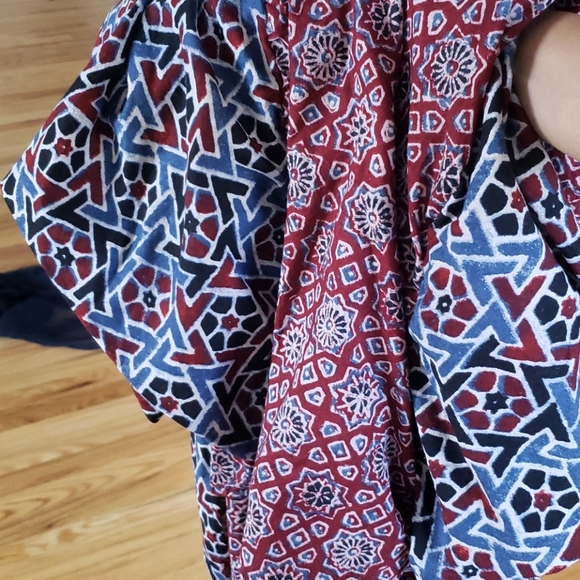 Biba 100% Cotton Printed Ajrakh Indian Dress Tunic Kurta. Chest: 36-37” Size S-M - Picture 7 of 9